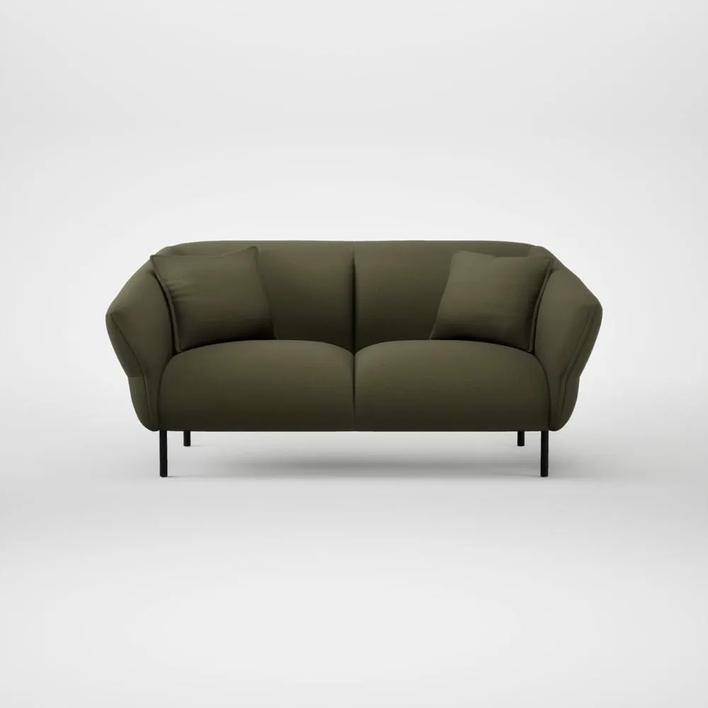 Heal's Alto 2 Seater Sofa Smart Cotton Linen Myrtle Black Feet 1