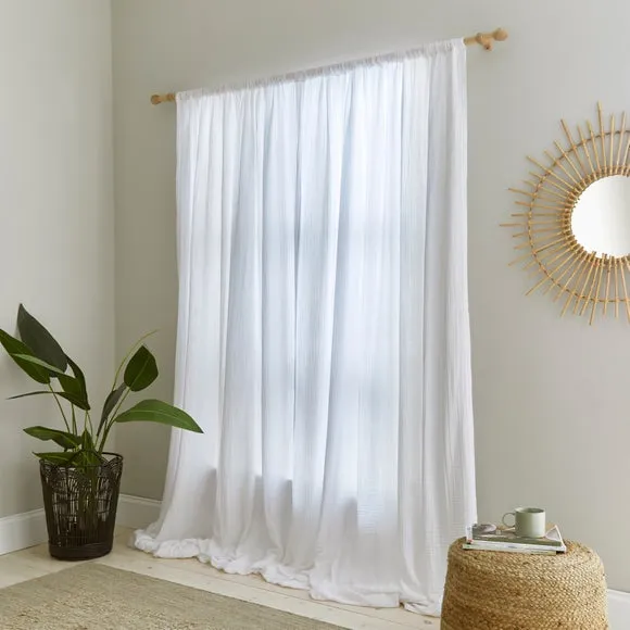 Cotton Muslin Slot Top Curtains 4