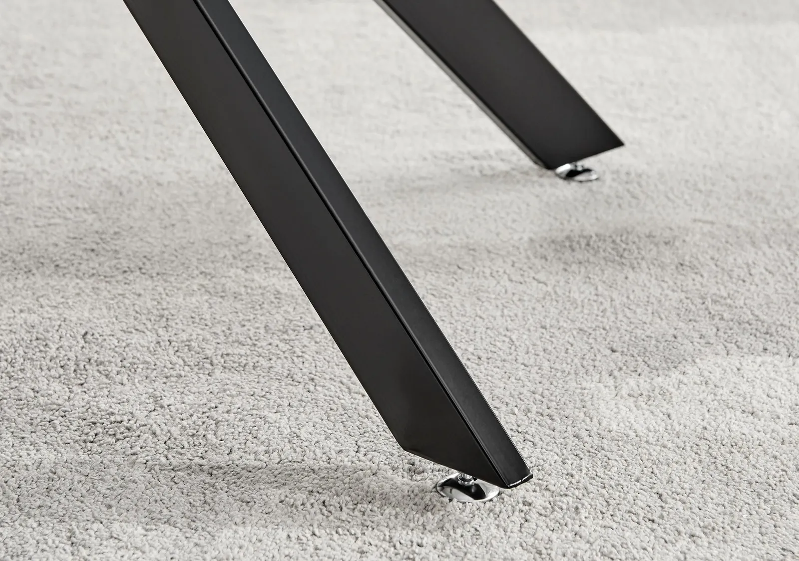 FurnitureboxUK Leonardo Grey Glass Marble Effect Black Leg Table & 4 Milan Black Leg Chairs 6
