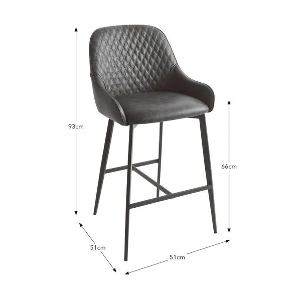 Hudson Bar Stool, Faux Leather 6