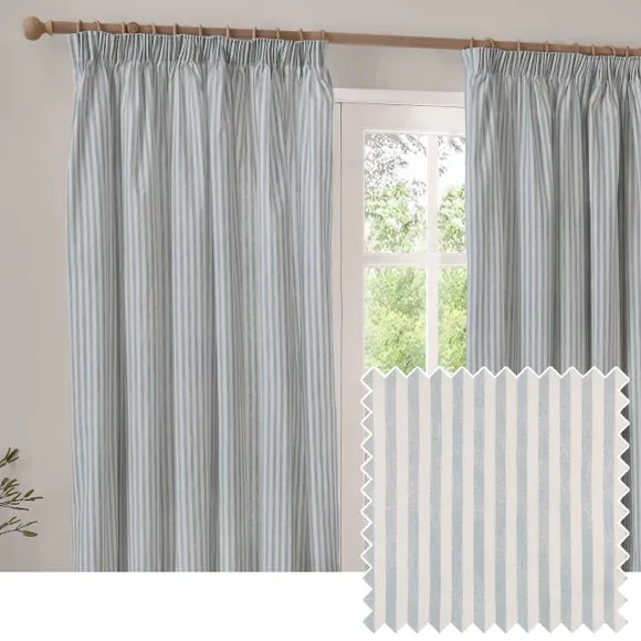 Yard Hebden Striped Pencil Pleat Curtains (Blackout Available) 6