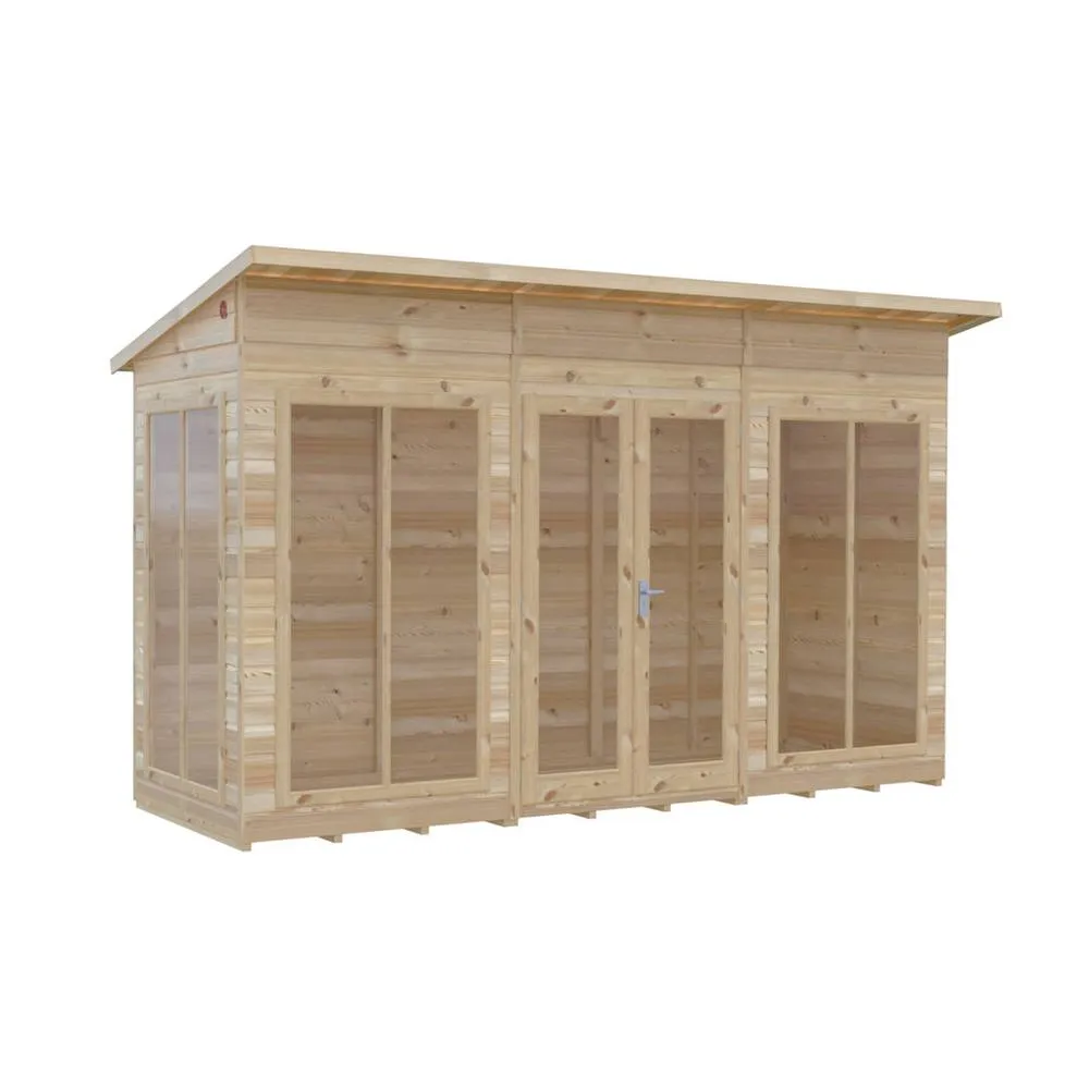 Shires Lela 12x4 Summerhouse - L125.8 x W357 x H229.9 cm in Light Brown 3