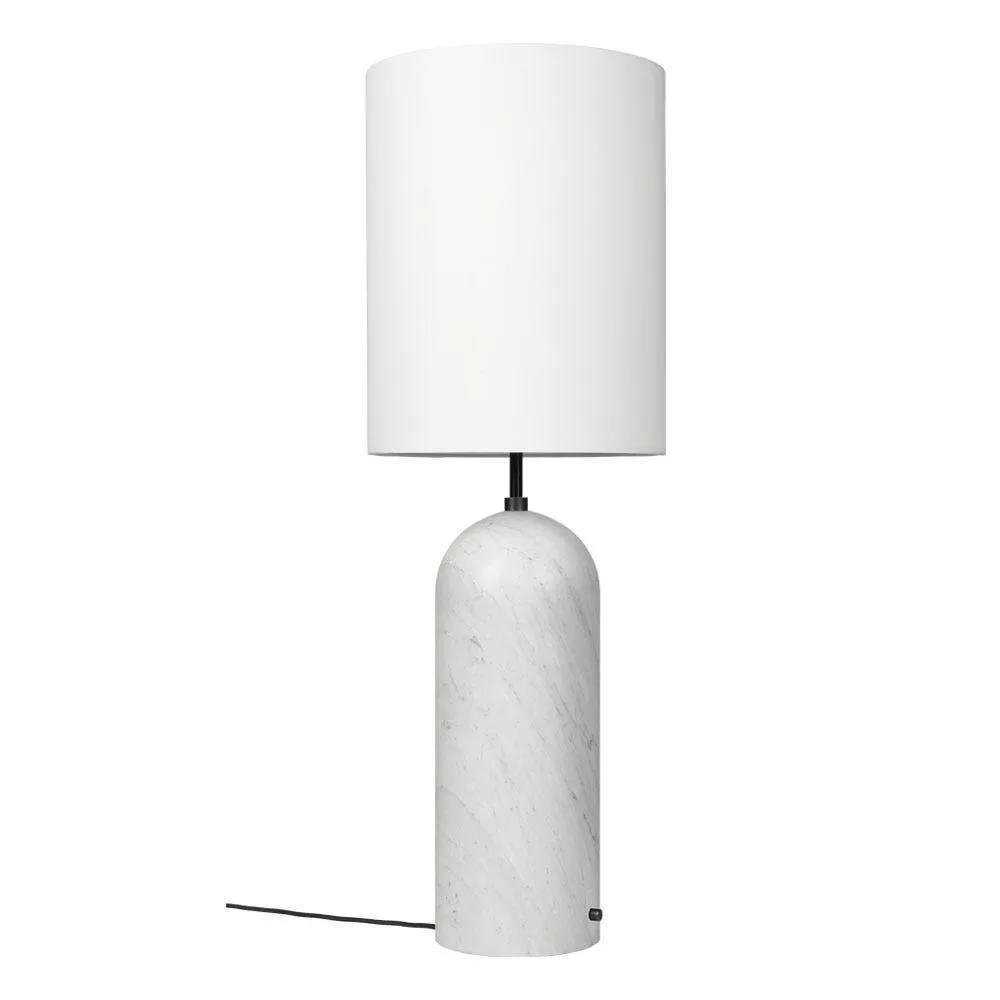 Gubi Fol19 Gravity Floor Lamp XL High White Marble Base White Shade 3