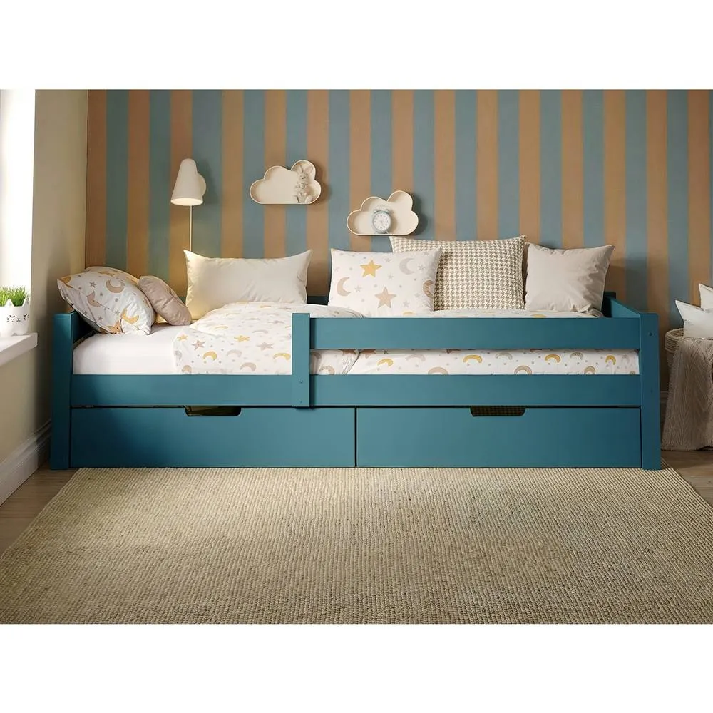 Flair Milo Single Bed with Storage in Blue 1