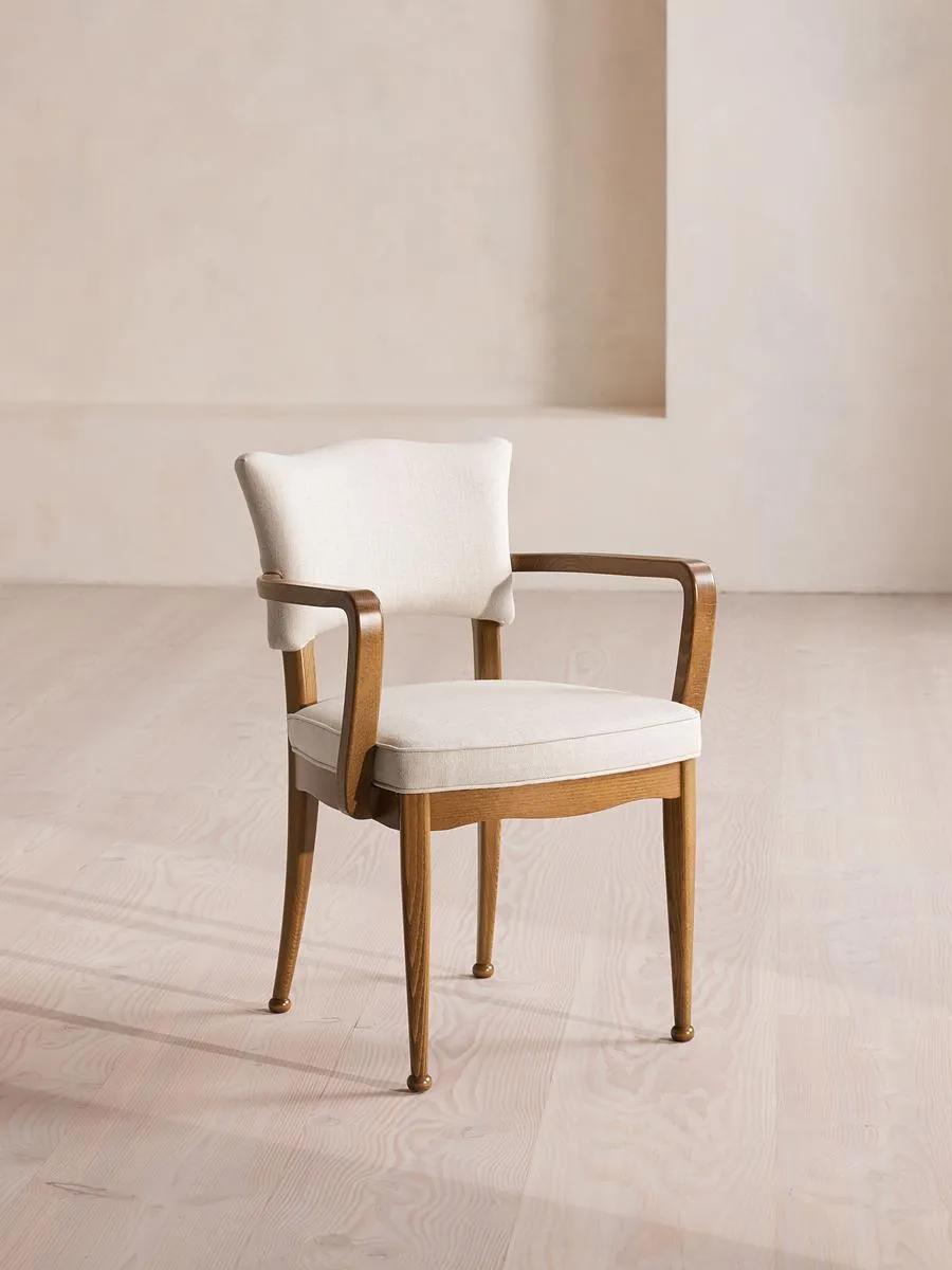 Charleston Dining Chair with Arms, Linen, Natural