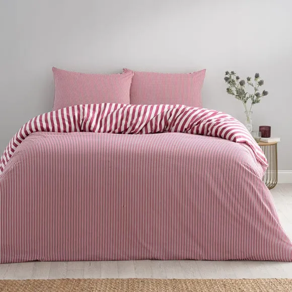 Durham Stripe 100% Cotton Duvet Cover and Pillowcase Set 2