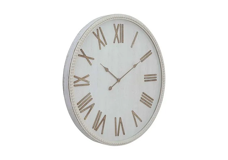 Rustic Beaded White Clock