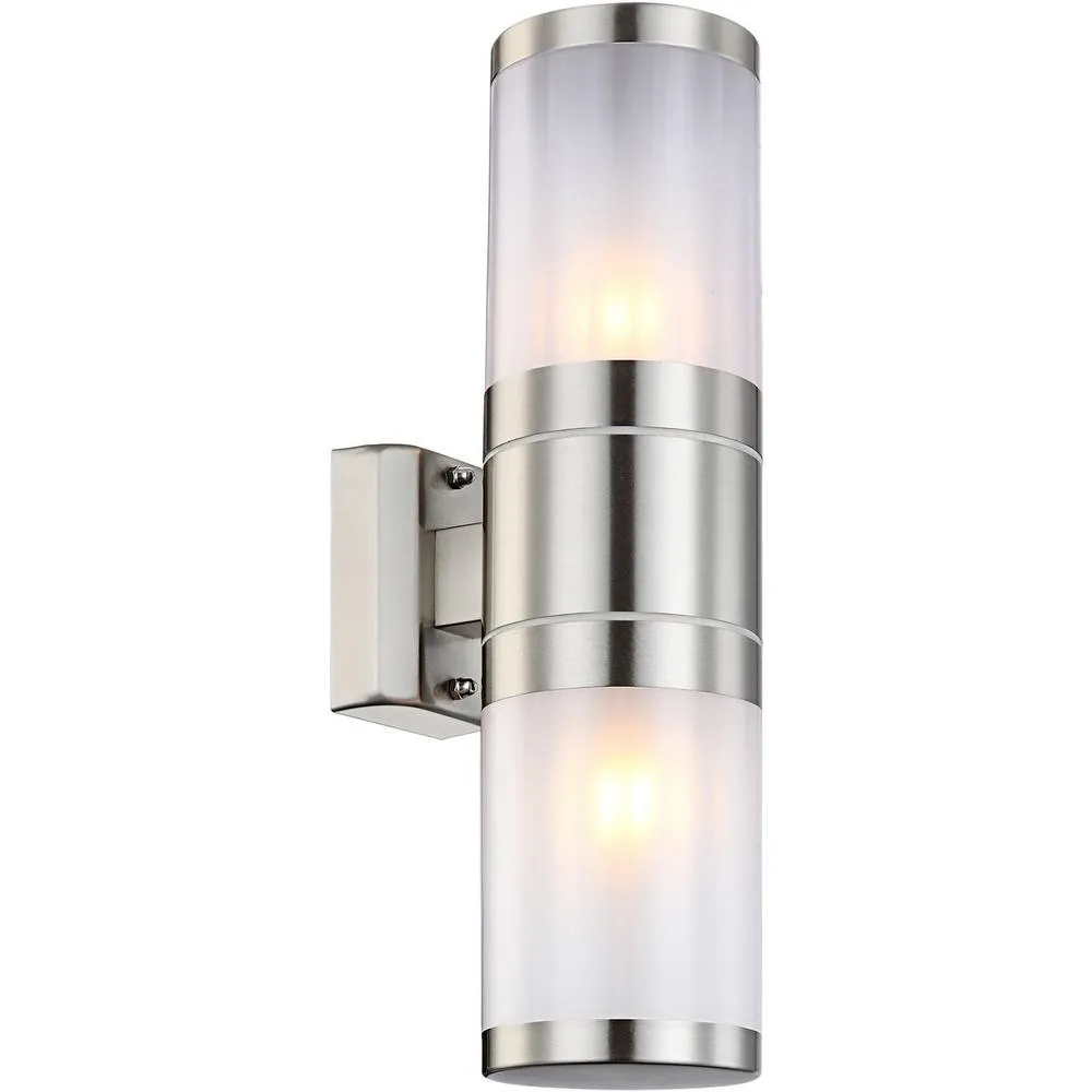 Netlighting Xeloo Outdoor Up Down Wall Lamp Stainless Steel IP44 2x E27 in Grey