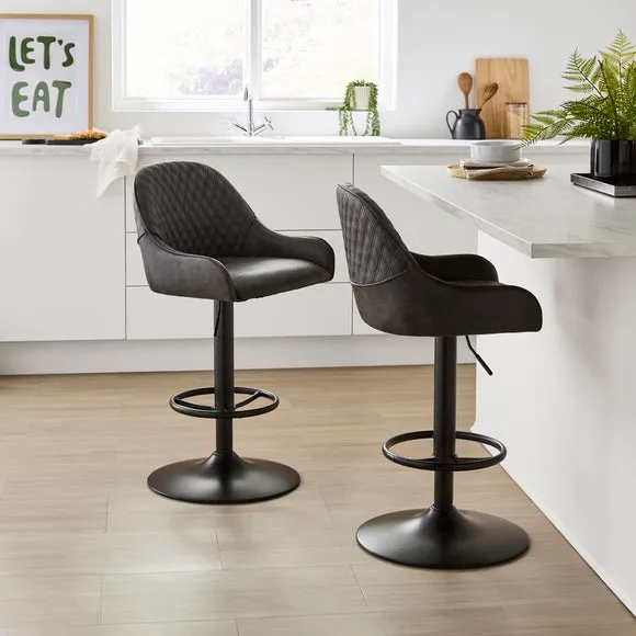 Hudson Height Adjustable Bar Stool, Faux Leather 2