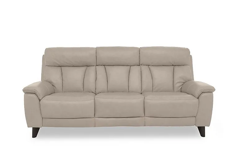 Dreamer 3 Seater Leather Sofa - Silver Grey