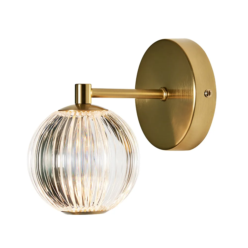 Rimi LED Wall Light, Satin Brass
