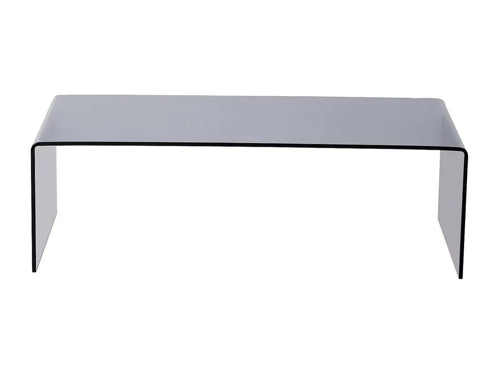 Vente-unique Curved Smoked Tempered Glass Coffee Table - Black - ALONZO in Clear 2