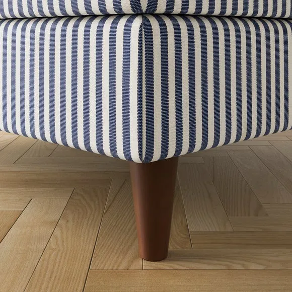 Zoe Pinstripe Fabric Square Storage Footstool 3