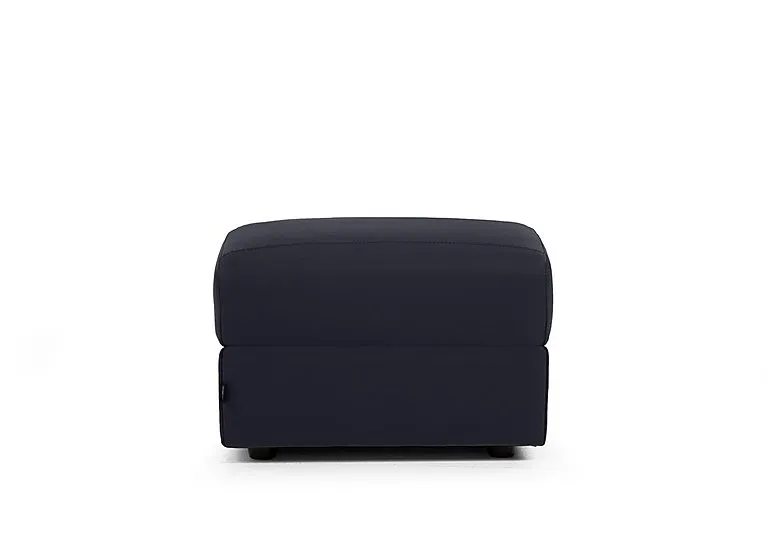 Canto Rectangular Leather Storage Footstool - Torello Blu