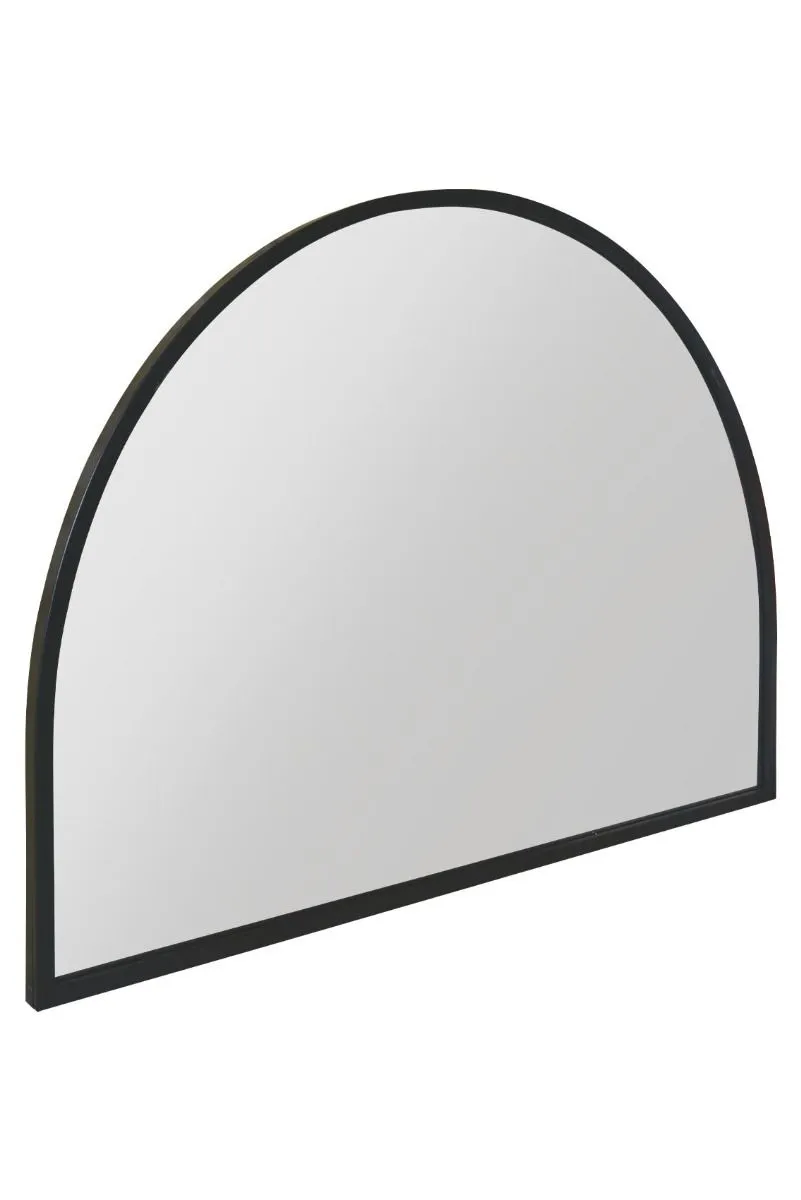 MirrorOutlet Black Metal Framed Arched Wall Mirror 49" X 35" (125CM X 90CM) 3