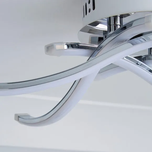 Layla 5 Light Integrated LED Chrome Flush Ceiling Light 3