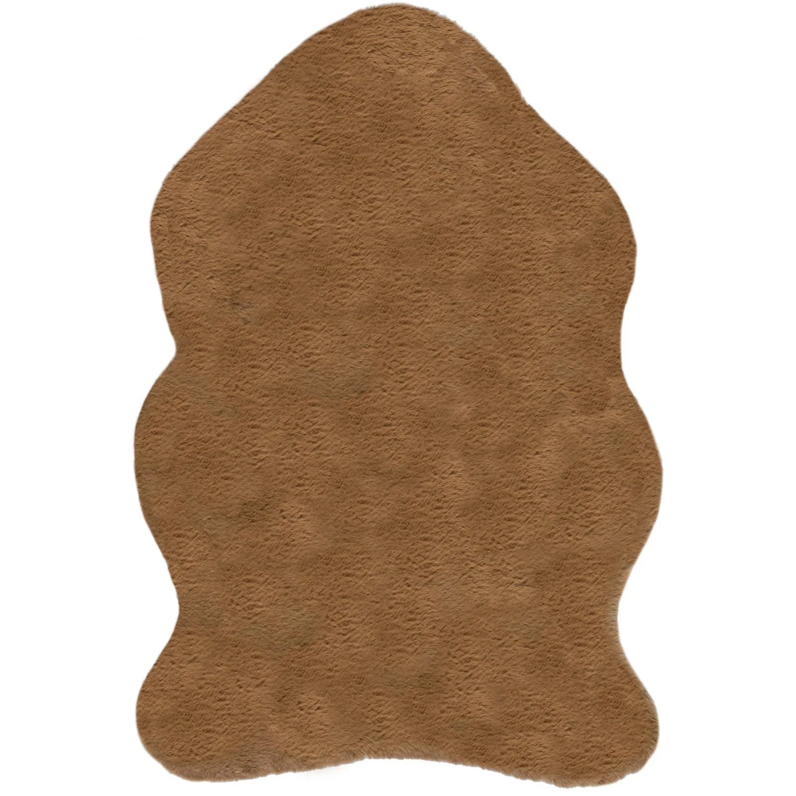 Supersoft Single Pelt Faux Fur Rug Brown