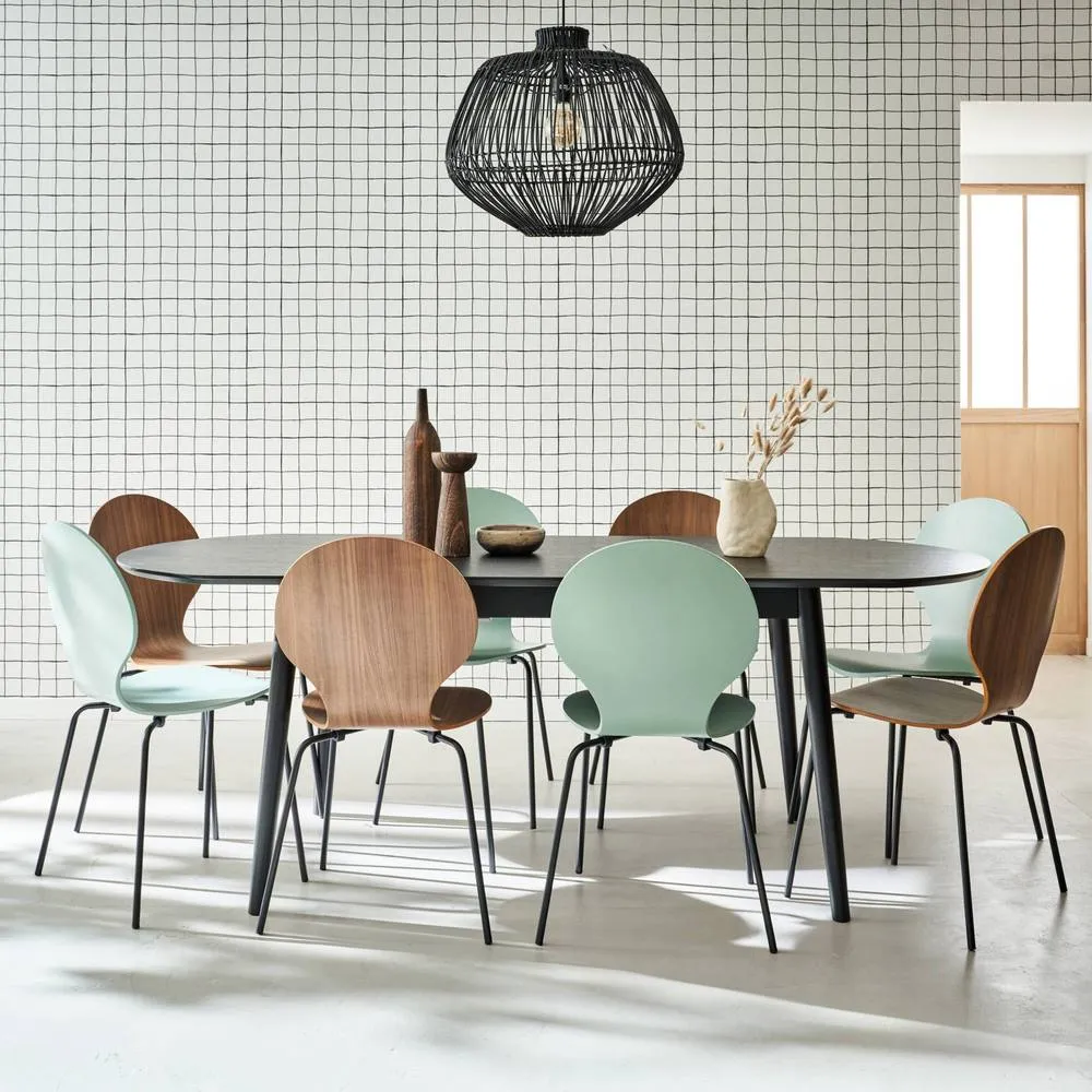 sweeek 6 to 8-seater extendable oval dining table in Black 6