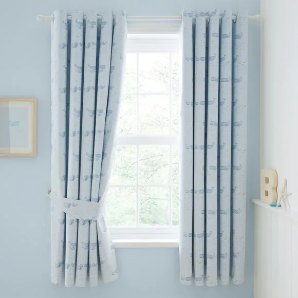 Little Whales Blackout Eyelet Curtains 2