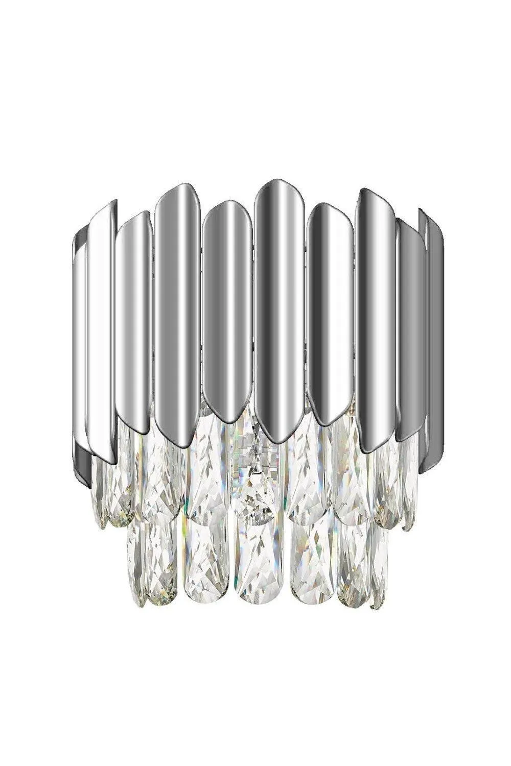 Netlighting Grenada 1 Light Wall Lamp Chrome Crystal in Grey