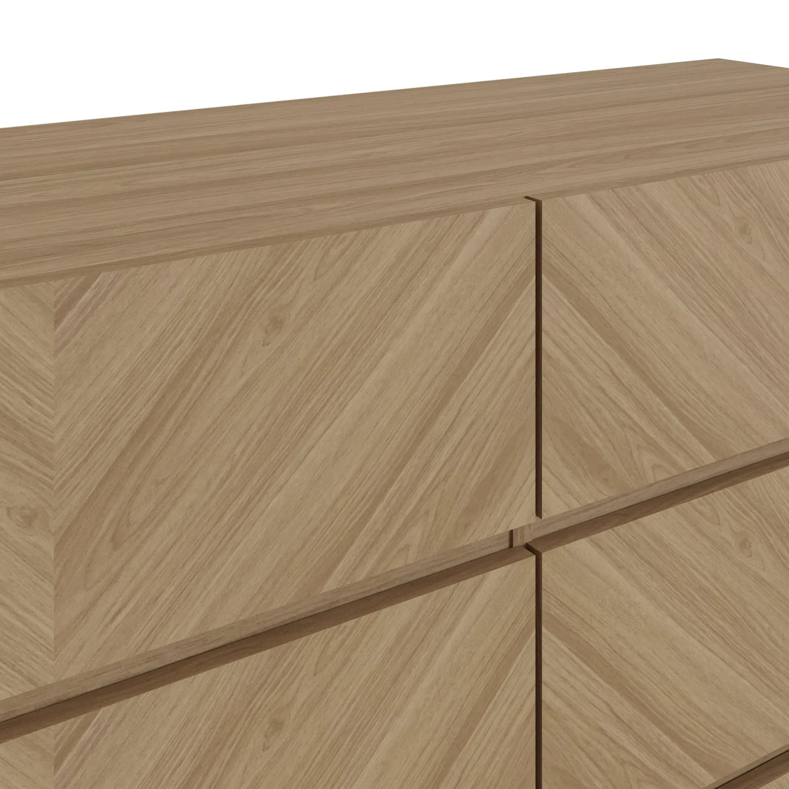 GFW Catania 3+3 Drawer Chest in Light Oak 4