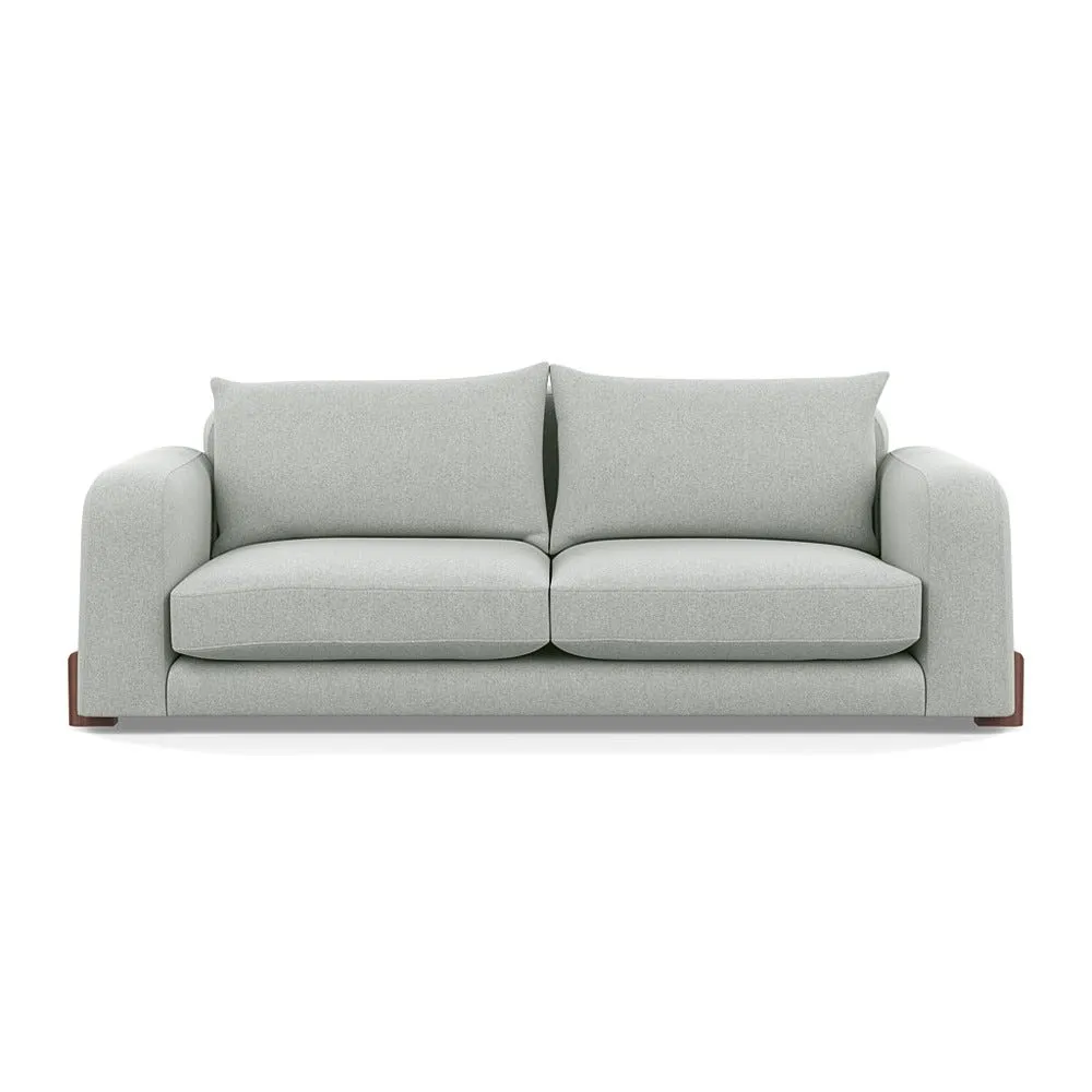 Heal's Nuvola 4 Seater Sofa Melton Wool Limestone Walnut Stained Feet 1