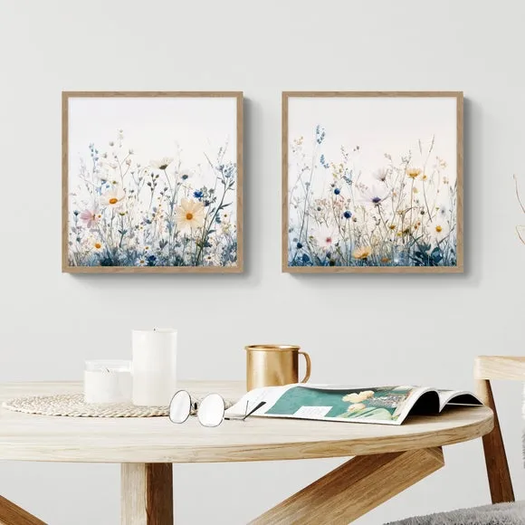 Artko Set of 2 Gentle Morning Light Wildflowers by Irena Orlov Framed Prints