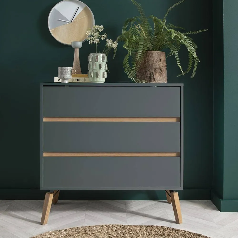 Nöa and Nani Otto Chest of Drawers Wide 3 Drawer in Grey