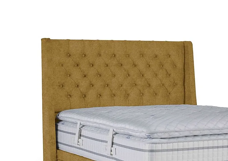 Pinnacle Floor Standing Headboard - Double - Tweed Mustard