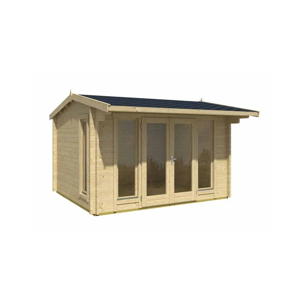 Lasita Maja Ltd Jubilee 44-Log Cabin, Garden Room, Home Office - L370xW412.5xH245.1 cm in Light Brown 2