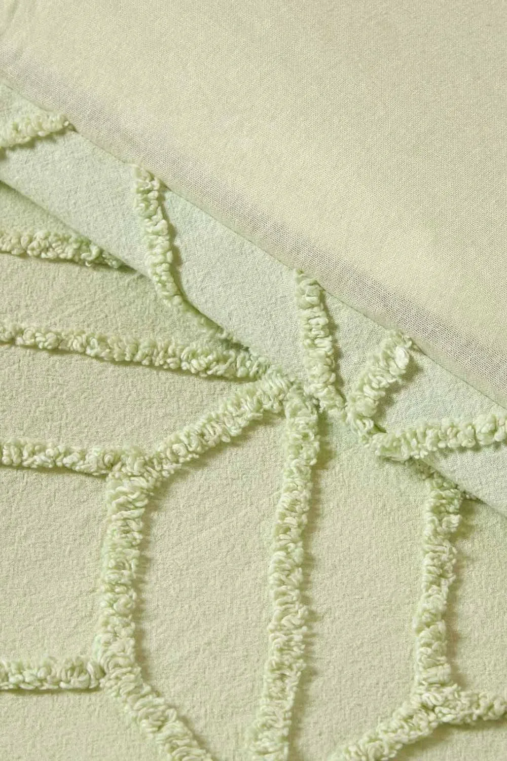 Homescapes Diamond Cotton Tufted Duvet Cover Set in Green 4