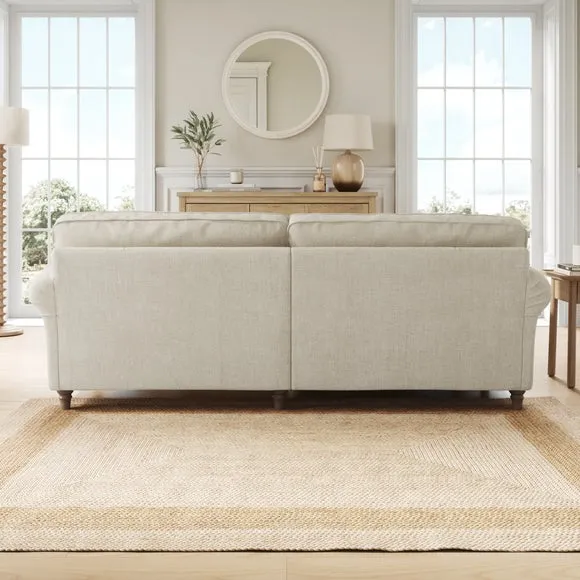 Flori Tonal Plush Chenille Corner Chaise Sofa 3
