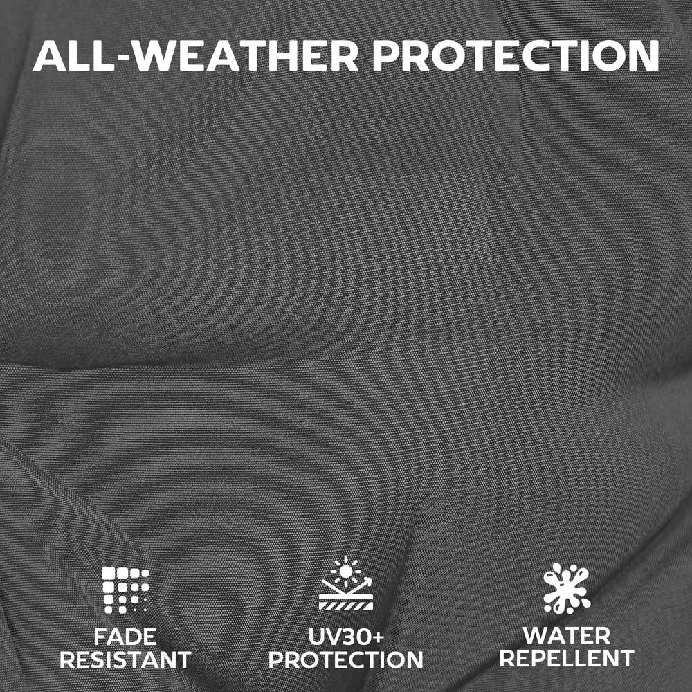 OUTSUNNY Garden Chair Cushions Set of 4, Waterproof Seat Pads, Dark Grey 6