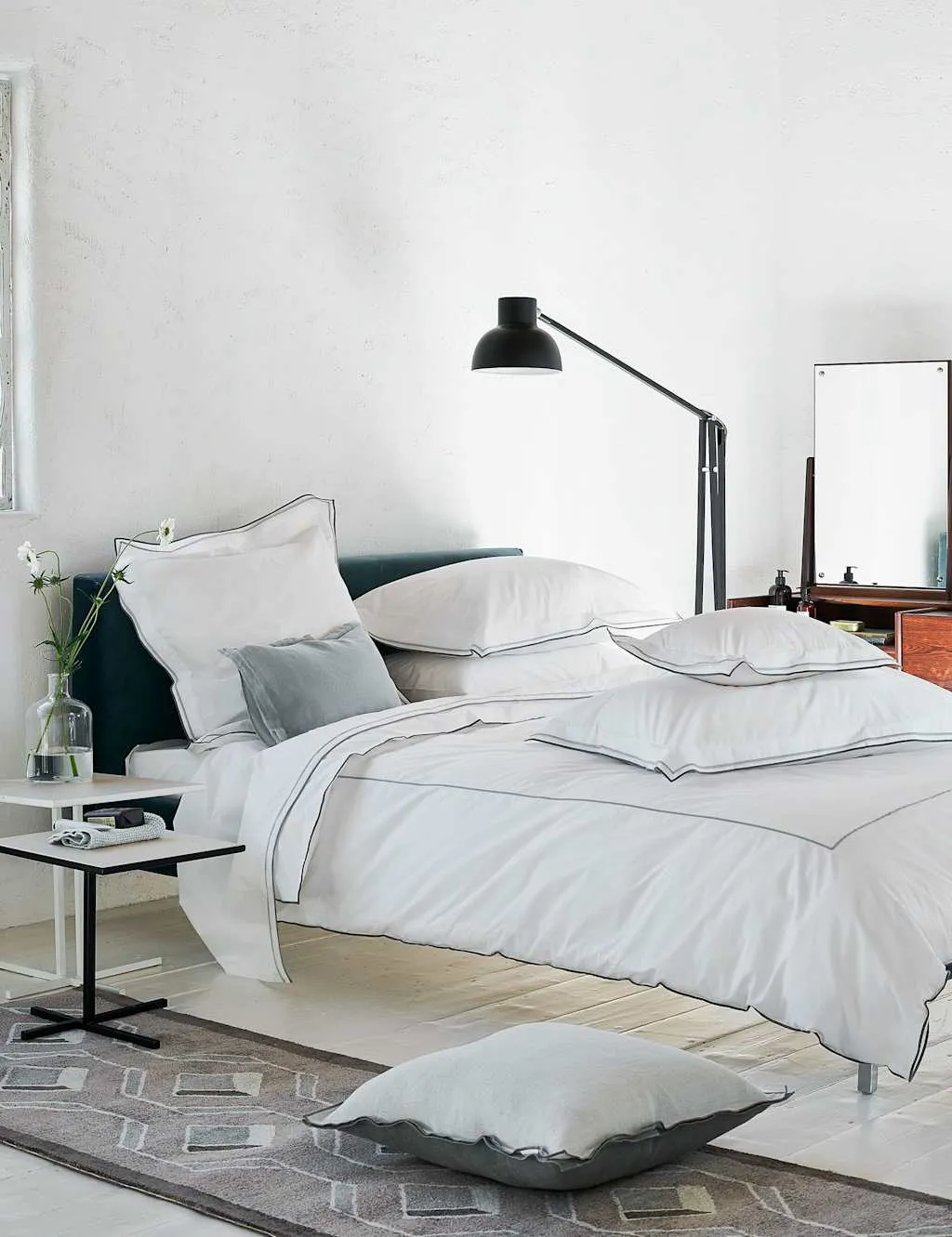 Designers Guild Pure Cotton 400 Thread Count Flat Sheet Grey Mix