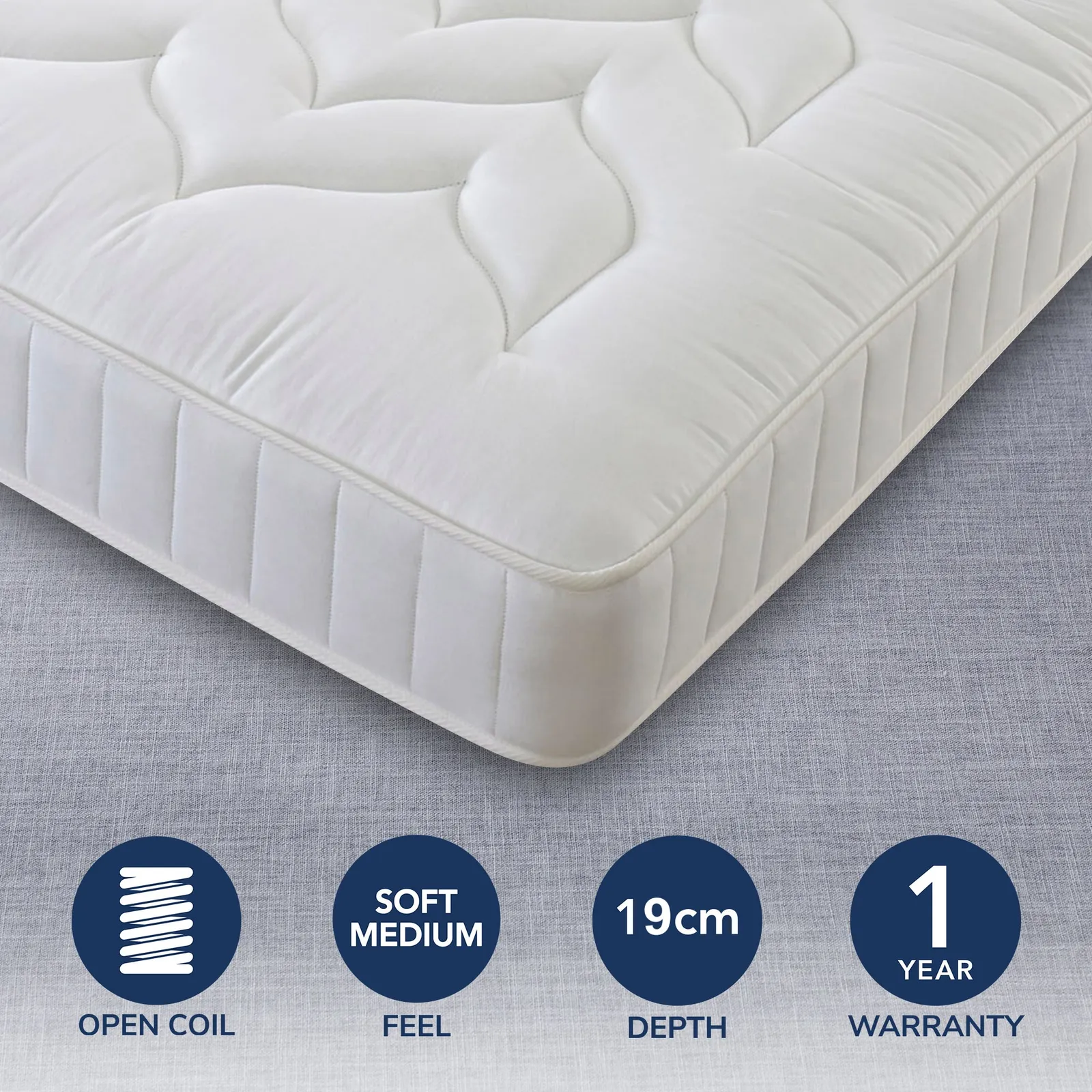 Comfort Master Soft Medium Quilted Mattress White