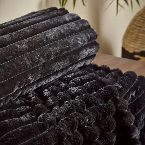 Cosy Ribbed Throw Blanket 130cm x 170cm 2