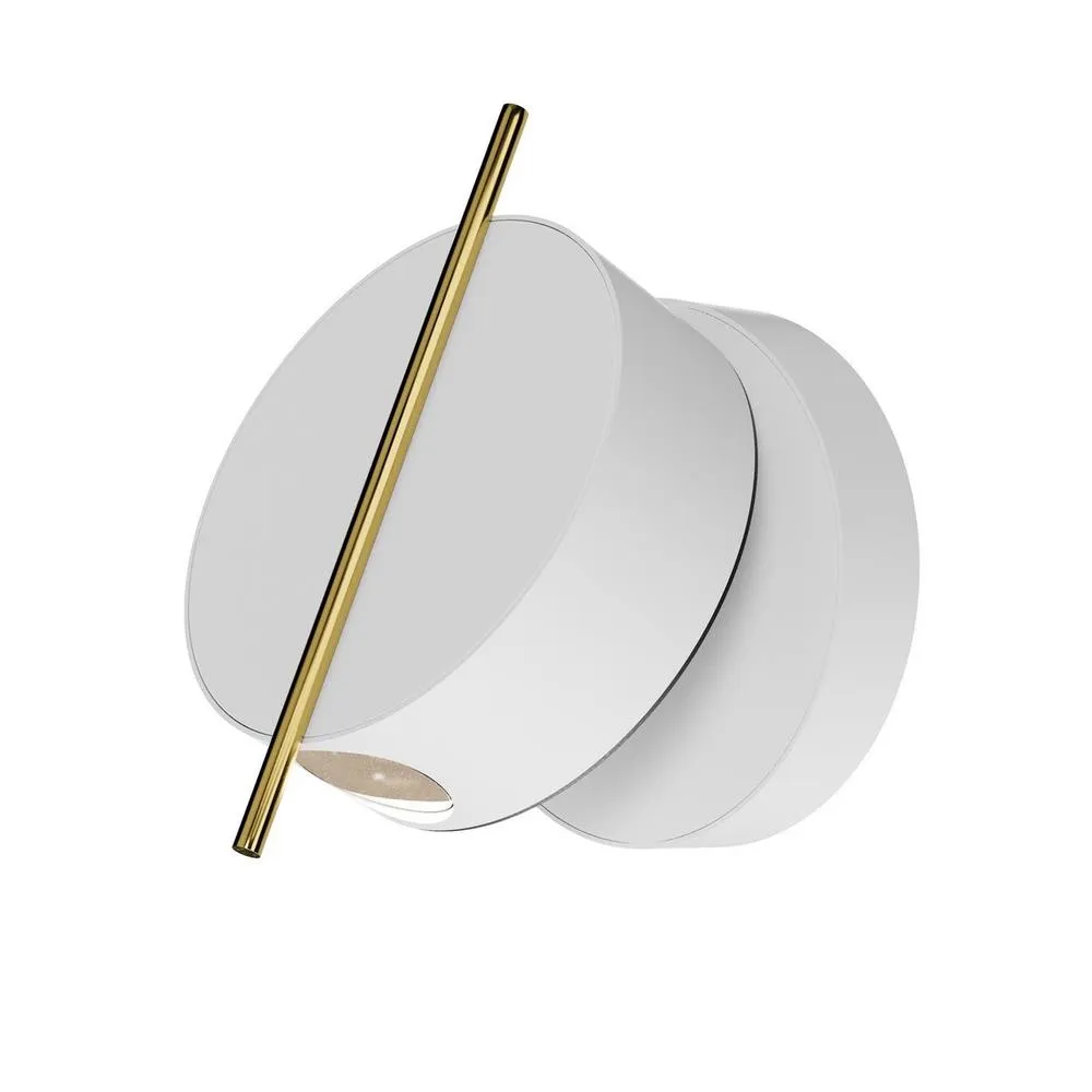 Netlighting Nuance Modern Integrated LED Wall Lamp White & Brass 3000K 200lm