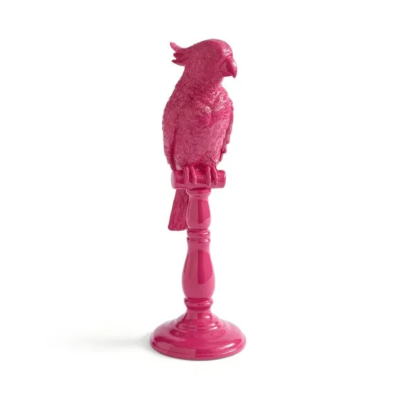 Bright Pink Resin Parrot Ornament 3