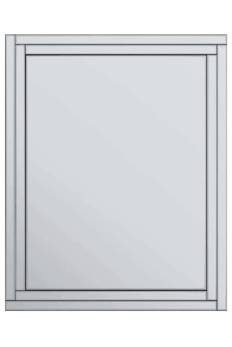MirrorOutlet All Glass Bevelled Large Dress Mirror 144 x 115.5CM 4ft8 x 3ft9 in Silver