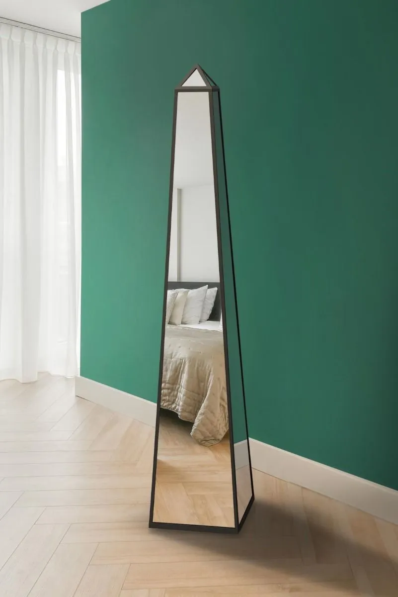MirrorOutlet Black Metal Edged Mirrored Ornament (150CM X 30CM X 30CM) 2