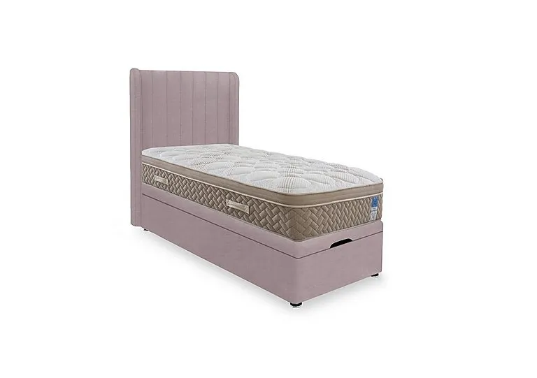 PlushTech End Lift Ottoman Divan Set - Small Single - Plush Lilac
