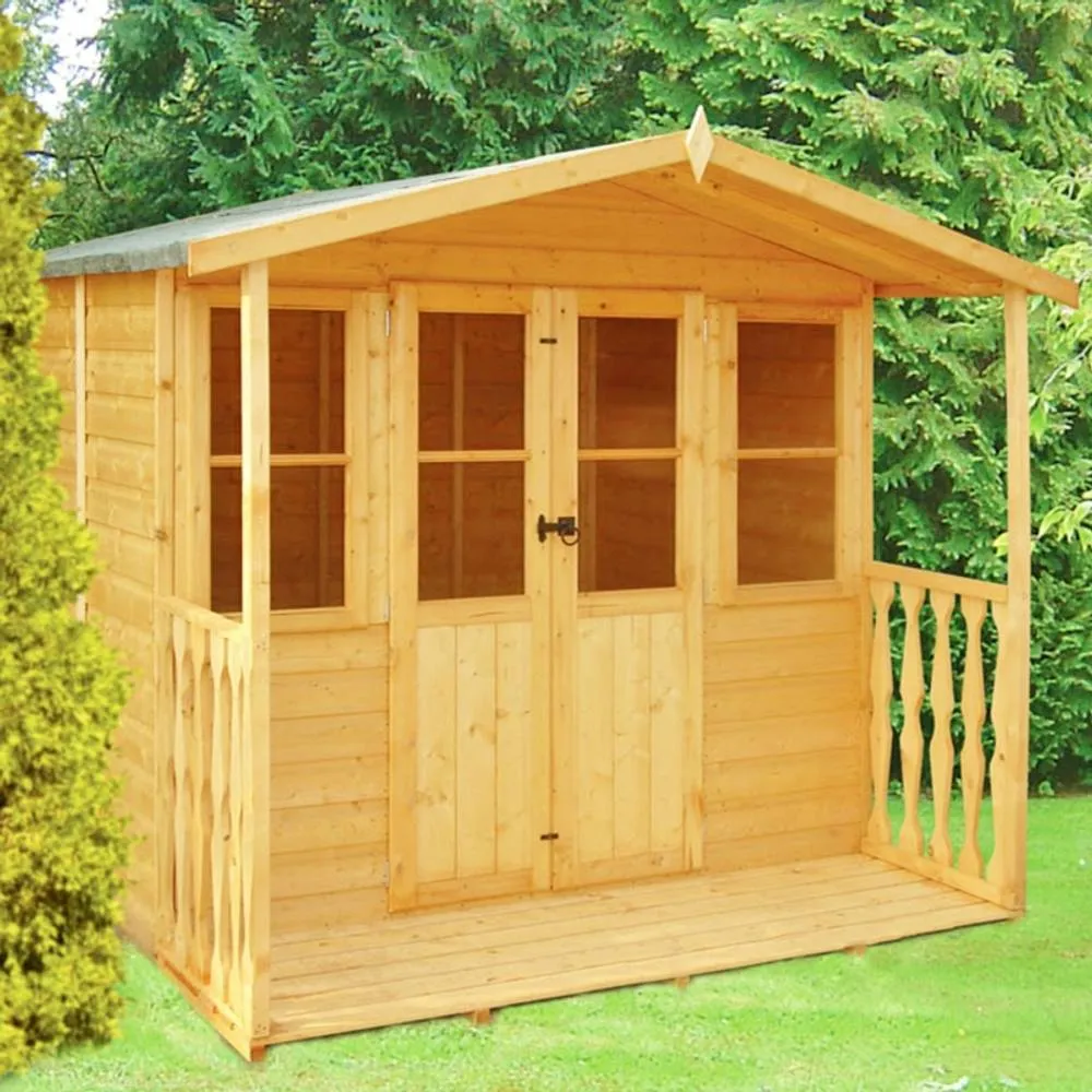 Shires Houghton Shiplap Summerhouse Garden Sun Room Approx 7 x 7 Feet in Light Brown 4