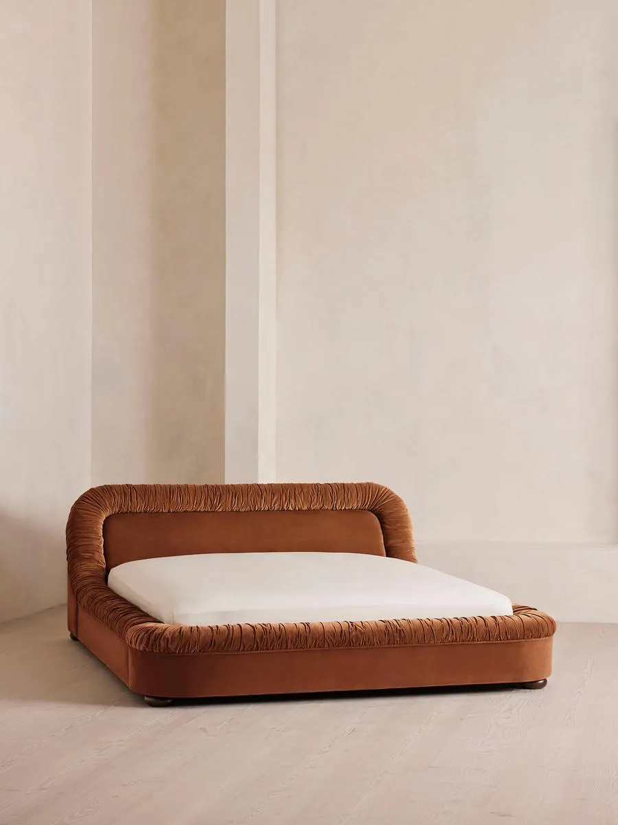 Vara Bed, Super King, Velvet, Cinnamon