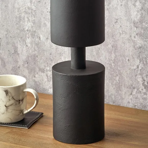 Matt Black Pillar Candle Holder 3