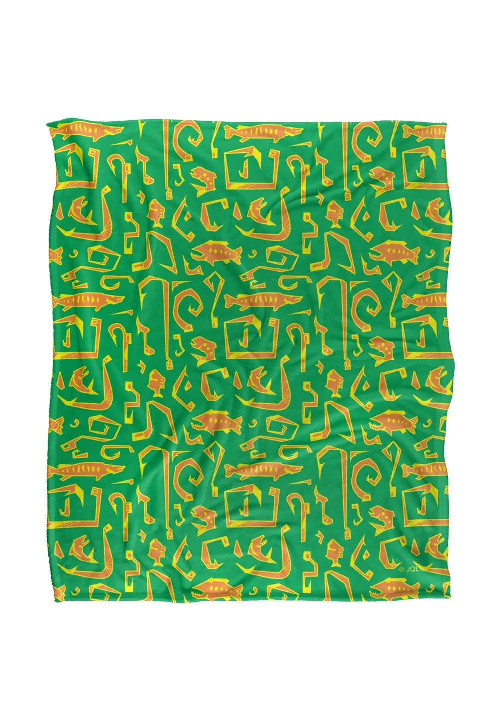 JQ Licensing Jl-Jp Fishing Hooks 2 Silky Touch Super Soft Throw Blanket 152 X 127 cm in White