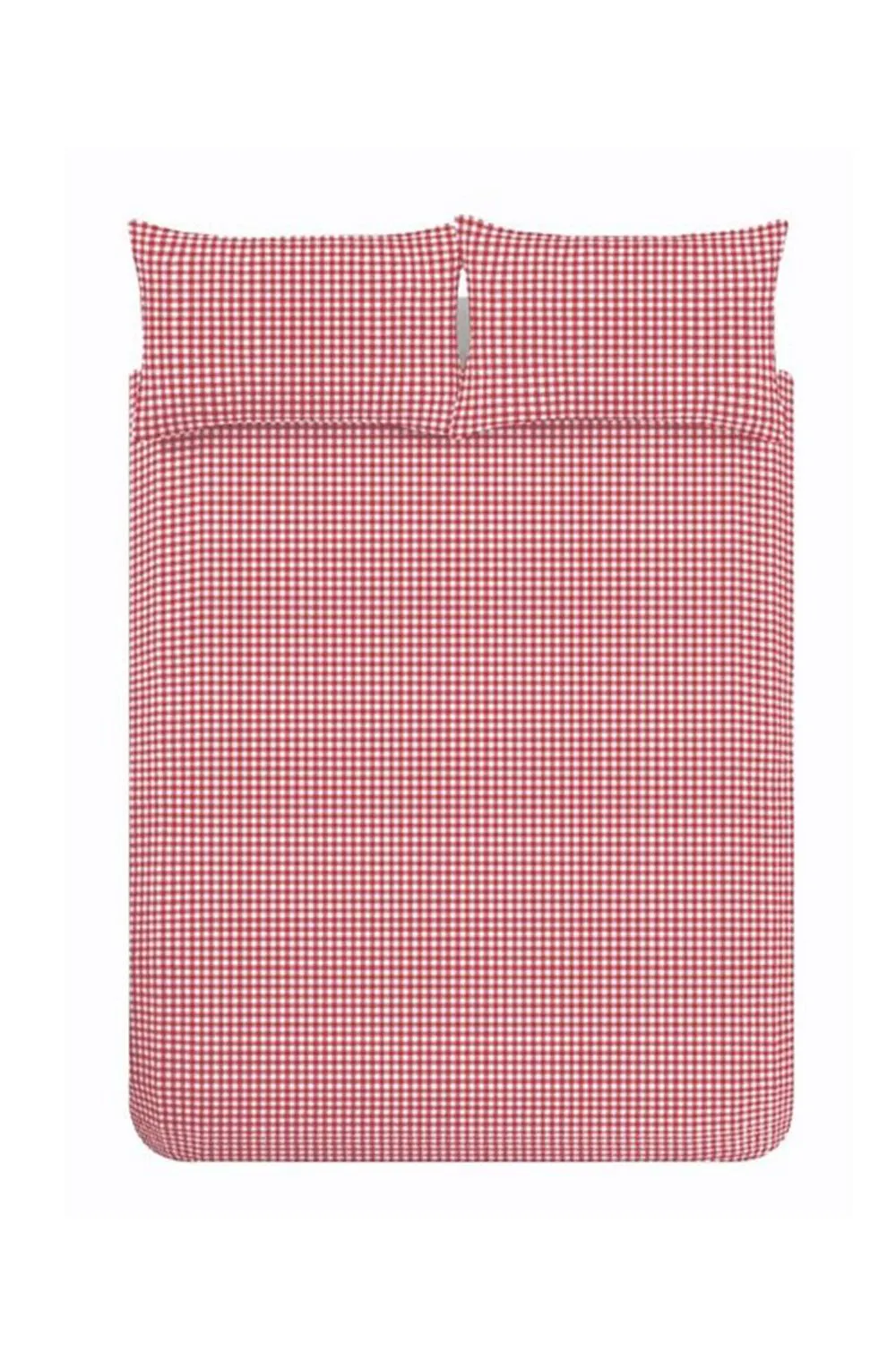 Catherine Lansfield 'Bamford Gingham Check' Reversible Duvet Cover Set in Red 5