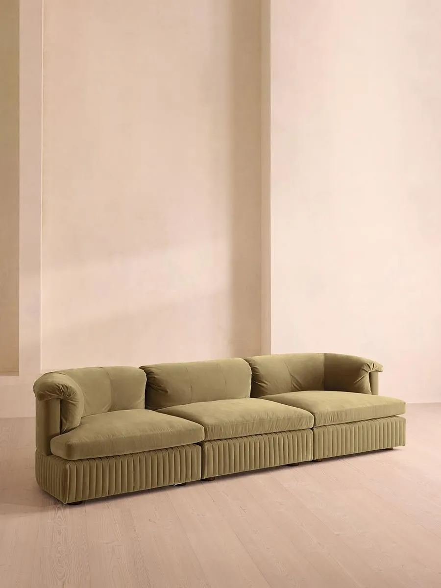 Oona Modular Sofa, Four Seater, Velvet Lichen