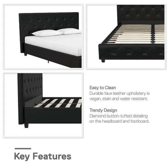 Dorel Home Dakota Upholstered Bed 5