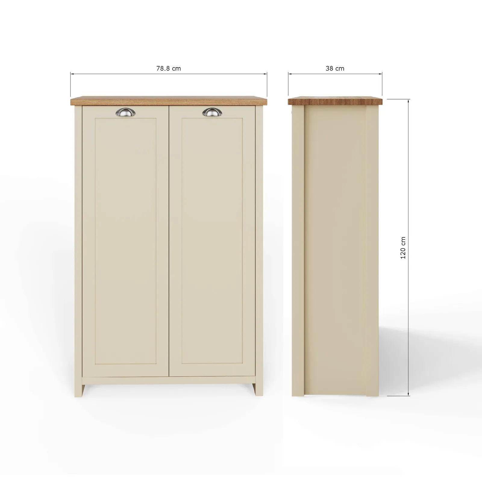 GFW Lancaster 2 Door Shoe Cabinet in Cream 6