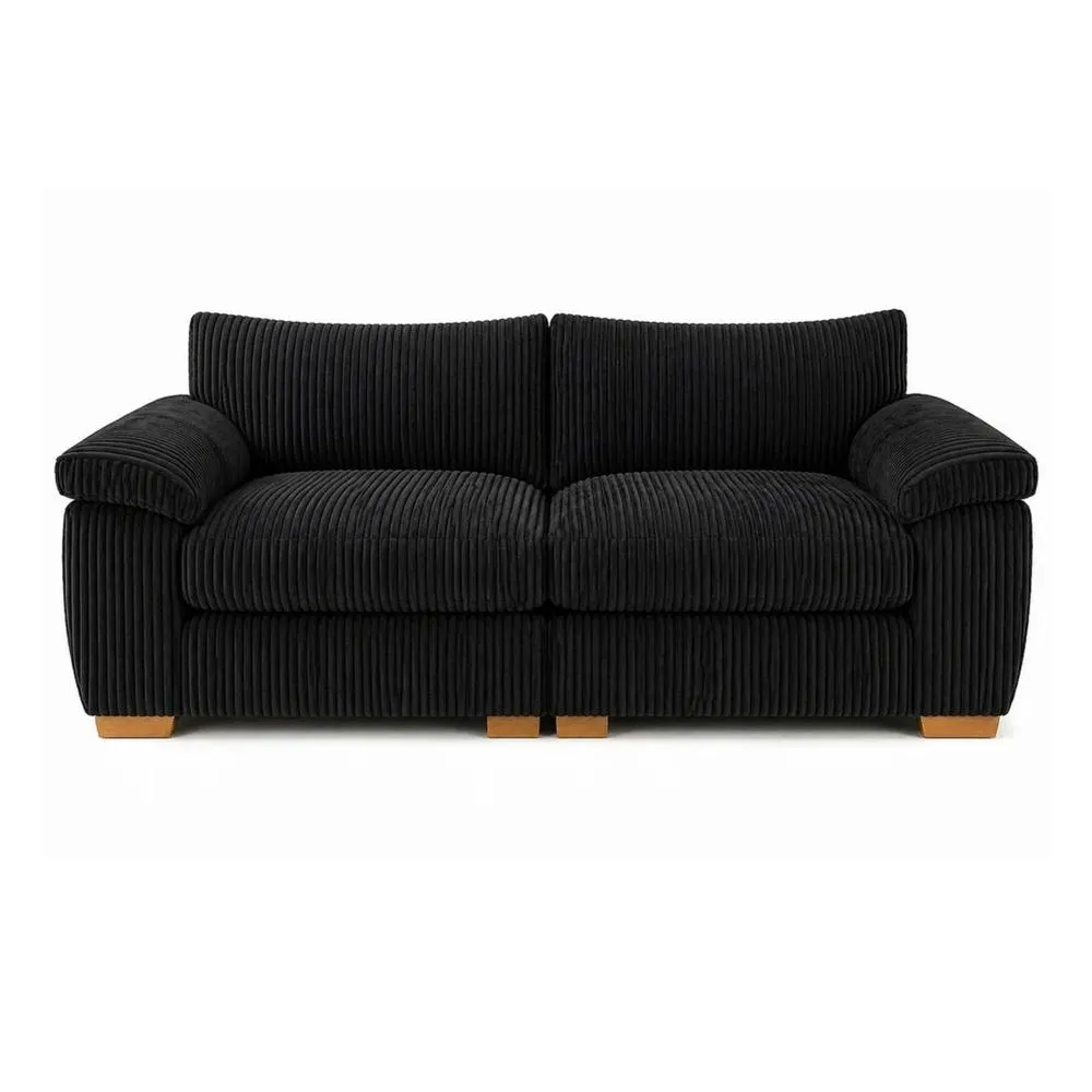 Bliss Furniture Amalfi 2 Seater Split Sofa Soft Fabric in Black